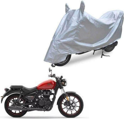 Oshotto Waterproof Two Wheeler Cover for Universal For Bike Dust and Water Proof Double Mirror Pocket Silvertech Bike Body Cover for TVS Apache RTR 200 4V(Silver)