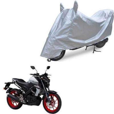 Oshotto Two Wheeler Cover for Yamaha Dust and Water Proof Double Mirror Pocket Silvertech Bike Body Cover for Hero Xtreme 200R(MT-15, Silver)
