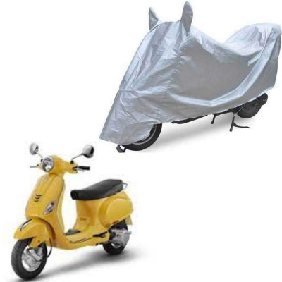Oshotto Waterproof Two Wheeler Cover for Vespa Dust and Water Proof Double Mirror Pocket Silvertech Bike Body Cover for Kawasaki Ninja H2R(Silver)