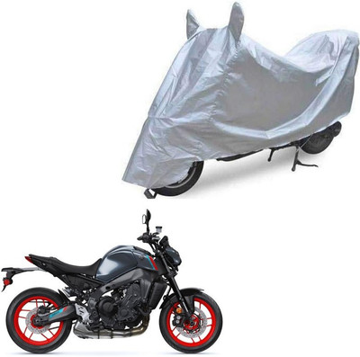 Oshotto Waterproof Two Wheeler Cover for Yamaha Dust and Water Proof Double Mirror Pocket Silvertech Bike Body Cover for Hero Xtreme 200S(MT-09, Silver)
