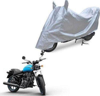 Oshotto Two Wheeler Cover for Universal For Bike Dust and Water Proof Double Mirror Pocket Silvertech Bike Body Cover for Suzuki Lets(Silver)