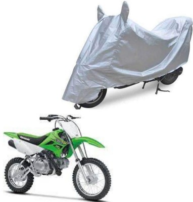 Oshotto Waterproof Two Wheeler Cover for Kawasaki Dust and Water Proof Double Mirror Pocket Silvertech Bike Body Cover for TVS NTORQ 125(KLX 110, Silver)