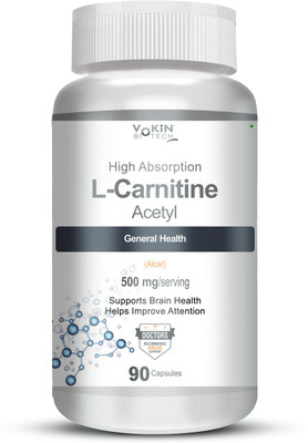 Vokin Biotech L-Carnitine 500mg Acetyl General Health Helps Improve Attention(90 Capsules)