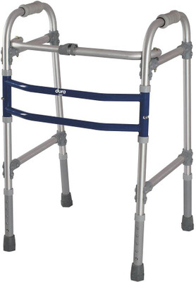 VISSCO Dura Max Aluminum Height Adjustable, Foldable Walker for Elderly People / Patient Walking Stick