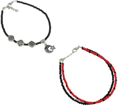 HIGH TRENDZ Combo pack of 2 Single Leg Beads Alloy Anklet(Pack of 2)