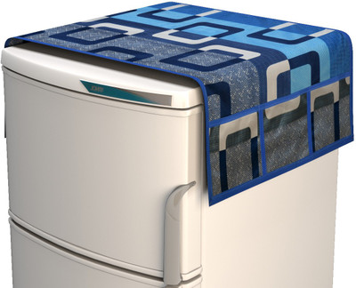 Panipat Textile Hub Refrigerator  Cover(Width: 53 cm, Blue)