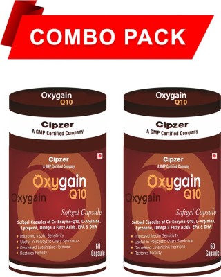 CIPZER Oxygain q10 Capsule (120caps) Herbal Capsules -Benefits for Heart Disease(Pack of 2)