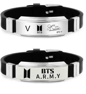 University Trendz Alloy Silver Coated Bracelet Set(Pack of 2)