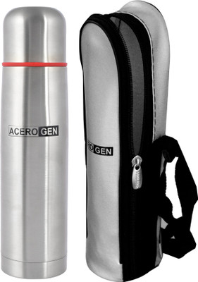 KUBER INDUSTRIES 1000 ml Steel Bottle(Pack of 1, Silver)