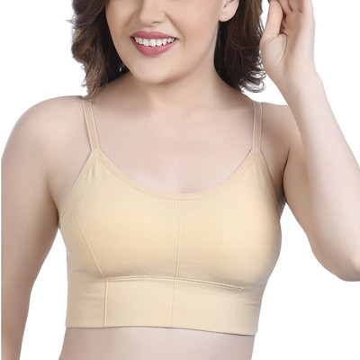DISCRETE CREATION Women Bandeau/Tube Non Padded Bra(Beige)