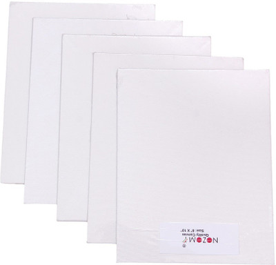 NOZOMI 8x10-INCH-5-CANVAS Cotton Acrylic Coated Board Canvas (Set of 5)(White)