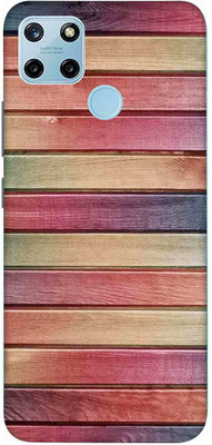 NDCOM Back Cover for Realme C25Y Colorful Wooden Stripes Printed(Multicolor, Hard Case, Pack of: 1)