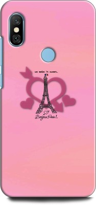 KEYCENT Back Cover for Redmi Note 6 Pro EIFFEL TOWER, PARIS, FRANCE, PINK, HEART, FADED(Multicolor, Shock Proof, Pack of: 1)