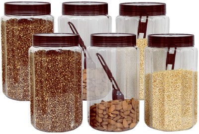 KUBER INDUSTRIES Plastic Grocery Container  - 1800 ml(Pack of 6, Brown)