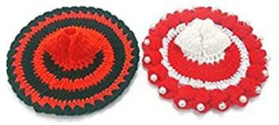 Nand Gopal Traders laddu Gopal Woollen, Beautiful Dresses, Knitted God Dress (Size - 0, Length - 4inch)(Pack of 2) (Orange-White) Dress(Wool)