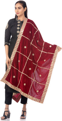 Traditions Bazaar Velvet Embroidered Women Dupatta