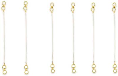 ACCESSHER Jewellery Plastic Material Earring Support Ear Chain for Women Pack of 6 Brass Earring Set
