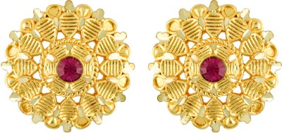 MEENAZ Valentine Gift Temple Jewellery Traditional maharashtrian South Indian Screw Back 18k Brass Copper 22kt 1 one gram gold High Gold Pink wedding bridal Stylish fancy party wear designer Antique Ethnic Studs Meenakari Flower earing Square Earrings for girls women wife Girlfriend Combo pack matte