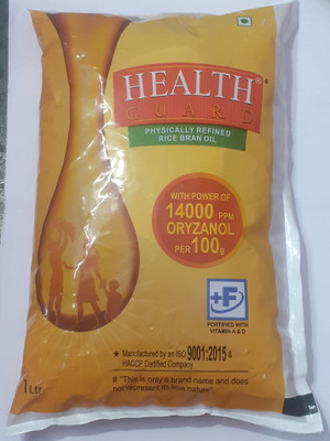 RCM HEALTH GUARD PHYSICALLY REFINED Rice Bran Oil Pouch(1 L)