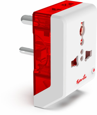 Fybros 8099 Eco Multi Travel Adapter Socket With Indicator Three Pin Plug(White, Red)