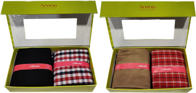 Arvind Cotton Blend Checkered Shirt & Trouser Fabric