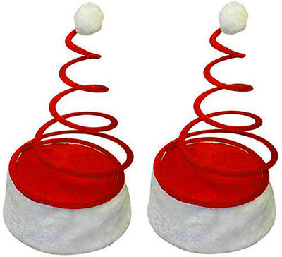ME&YOU Self Design Santa Cap Cap(Pack of 2)