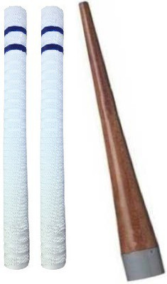 Kiraro Set of 2 Cricket Bat White Grip + 1 wooden gripper (cone) Super Tacky(Pack of 3)