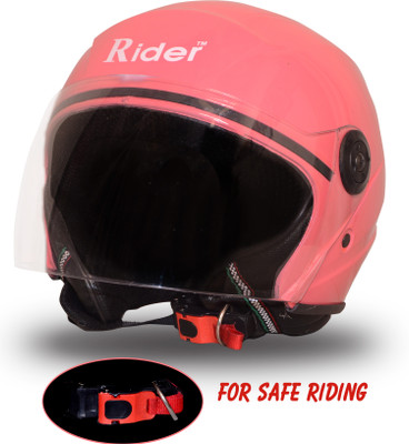 RIDER Open Face Anti UV Pink Helmet Motorbike Helmet(Pink)