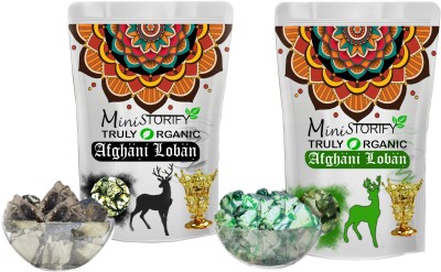 Mini Storify Truly Organic Afghani Black And Green Loban Air Purifier Natural, Chemical Free for Pooja/ Fragrance, Peace, Meditation, Mosquito Repellent, Negativity Remover pack of 2 aroma(150, Set of 2)