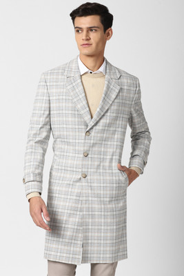 PETER ENGLAND Polyester Viscose Blend Checkered Coat