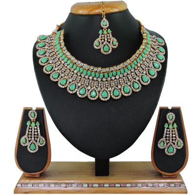 VATSALYA creation Alloy Gold-plated Green Jewellery Set(Pack of 1)
