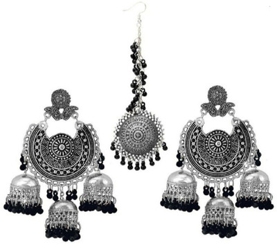 DECOLOGY Brass Black Jewellery Set(Pack of 1)