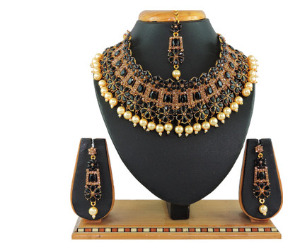 VATSALYA creation Alloy Gold-plated Black Jewellery Set(Pack of 1)