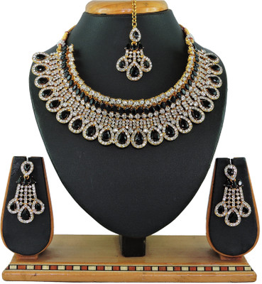 VATSALYA creation Alloy Gold-plated Black Jewellery Set(Pack of 1)