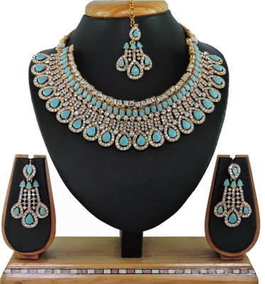 VATSALYA creation Alloy Gold-plated Turquoise Jewellery Set(Pack of 1)
