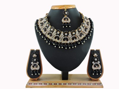 VATSALYA creation Alloy Gold-plated Black, Silver Jewellery Set(Pack of 1)