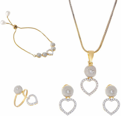 Krishna Creation Brass Gold-plated Silver, Gold Jewellery Set(Pack of 1)