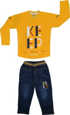 ZADMUS Baby Boys Casual T-shirt Jeans(Yellow)
