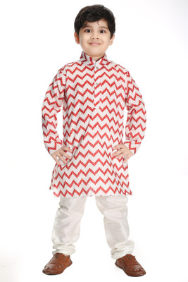 new gen Boys Wedding Kurta and Churidar Set(Red Pack of 2)