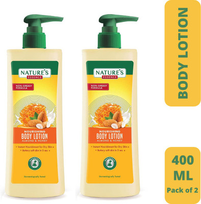 Nature's Essence Almond & honey Nourishing Whitening Body Lotion 400ml Each (Pack of 2)(800 ml)