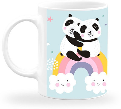 Artle Media Ceramic Coffee printed with Cartoon - Gift to Your Friends, Kids White - 1 Piece Ceramic Coffee Mug(350 ml)