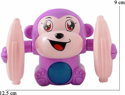 Toyvala Tumbling Rolling Monkey With Voice Sensor, Light, Music & Rotating Arms177(Multicolor)