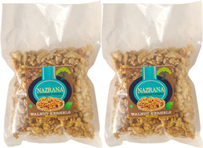 Nazrana International Walnut Kernels Broken, Kashmiri Walnuts Without Shell , Kashmir Akhrot Giri Tukda Walnuts(2 x 250 g)