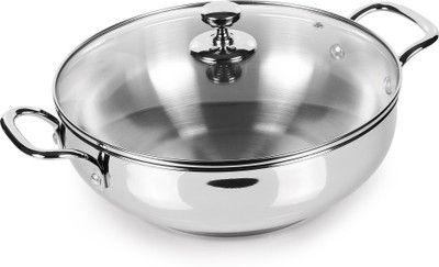 MILTON Kadhai 26.8 cm diameter with Lid 3.51 L capacity(Stainless Steel, Induction Bottom)