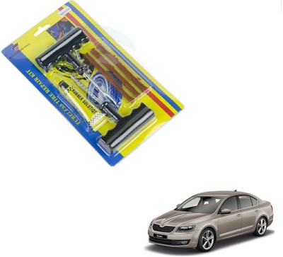 AuTO ADDiCT Car 6 Pieces Tool Safety With 3 Strip Tubeless Tyre Puncture Repair Kit For Skoda Octavia Tubeless Tyre Puncture Repair Kit