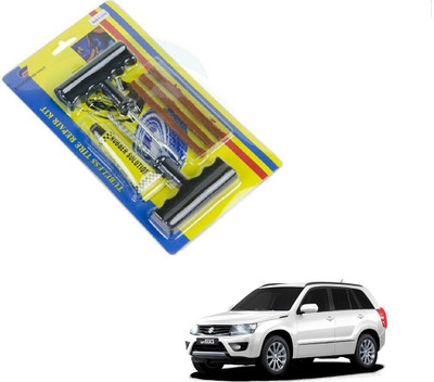 AuTO ADDiCT Car 6 Pieces Tool Safety With 3 Strip Tubeless Tyre Puncture Repair Kit For Maruti Suzuki Grand Vitara Tubeless Tyre Puncture Repair Kit