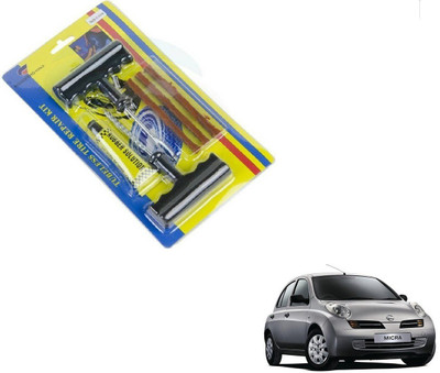AuTO ADDiCT Car 6 Pieces Tool Safety With 3 Strip Tubeless Tyre Puncture Repair Kit For Nissan Micra Tubeless Tyre Puncture Repair Kit