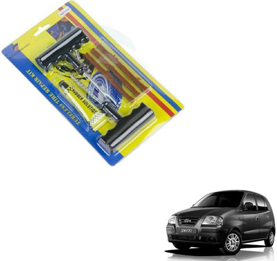 AuTO ADDiCT Car 6 Pieces Tool Safety With 3 Strip Tubeless Tyre Puncture Repair Kit For Hyundai Santro Tubeless Tyre Puncture Repair Kit