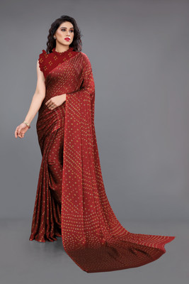 85% OFF on MIRCHI FASHION Printed, Blocked Printed Bandhani Chiffon Saree(Maroon, Yellow) 85% OFF on MIRCHI FASHION Printed, Blocked Printed Bandhani Chiffon Saree(Maroon, Yellow)