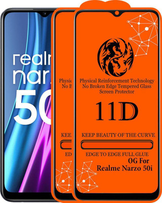 aplexx Edge To Edge Tempered Glass for Realme Narzo 50i | 11D Premium Quality Full Glue 9H Hardness Anti Scratch Full Edge(Pack of 2)